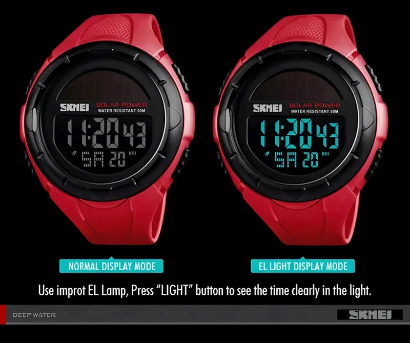 RELOJ DIGITAL PARA HOMBRE CON CORREA ROJA - 3