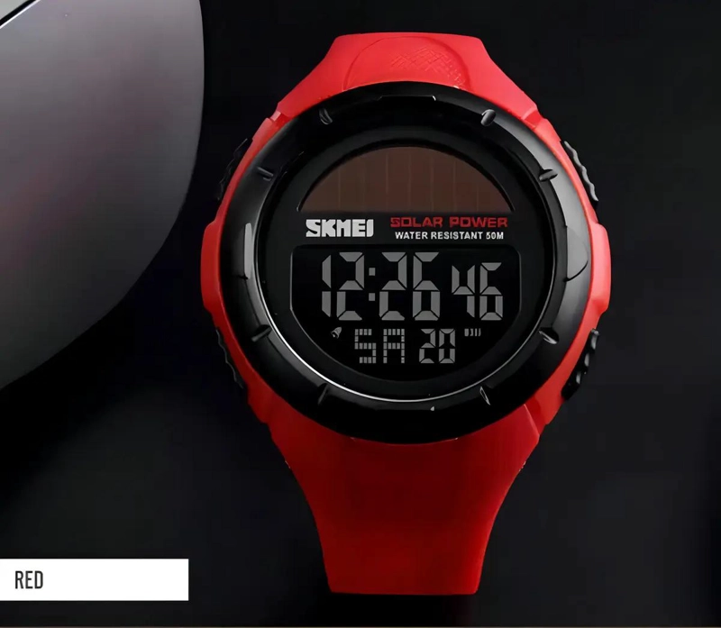 RELOJ DIGITAL PARA HOMBRE CON CORREA ROJA - 4