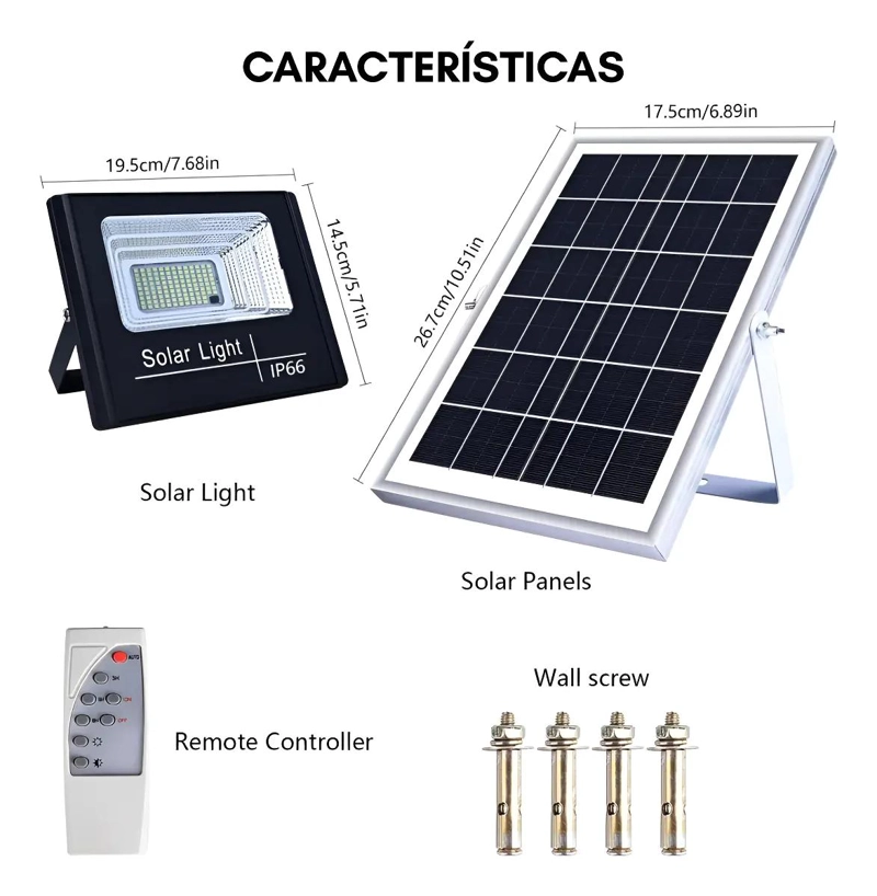 FOCO REFLECTOR SOLAR 300W PARA INTERIOR Y EXTERIOR - 5