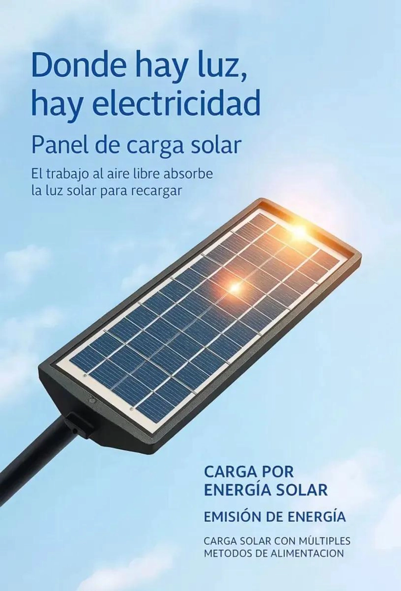 PACK 3 FOCOS SOLARES LED 1000W EXTERIOR IP65 CON SENSOR - 4
