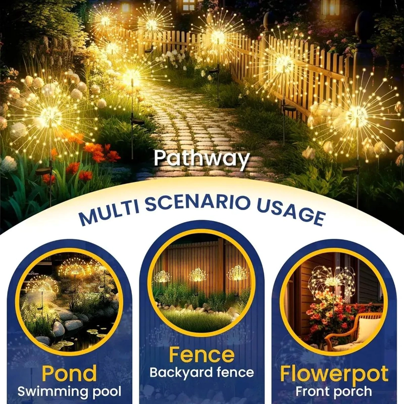 PACK 4 LUCES MICRO LED SOLARES JARDIN EFECTO FUEGO - 3