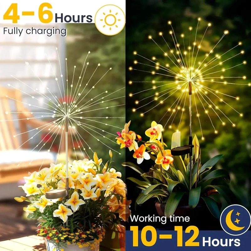 PACK 4 LUCES MICRO LED SOLARES JARDIN EFECTO FUEGO - 4