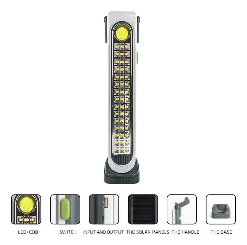 LAMPARA DE LUZ EMERGENCIA RECARGABLE 45 LED CON FOCO USB - 2