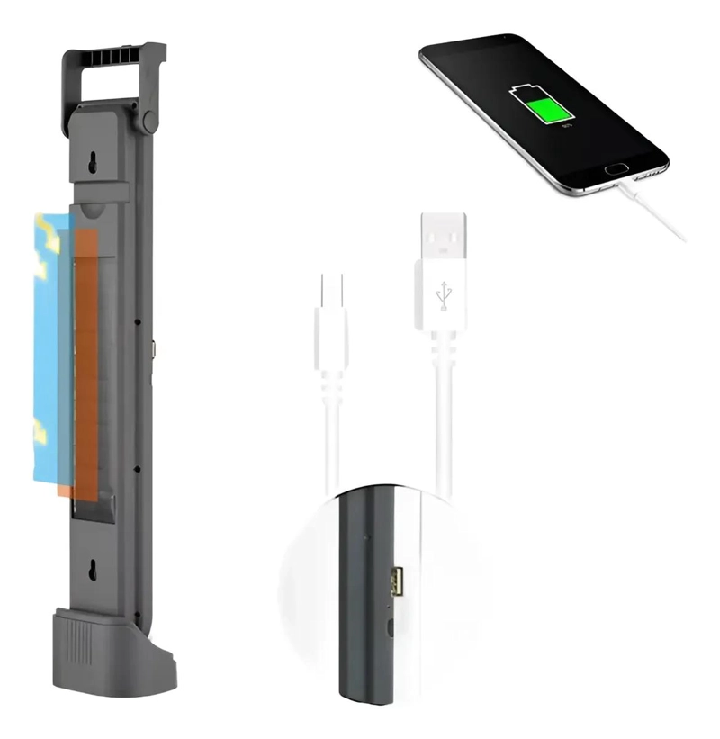 LAMPARA DE LUZ EMERGENCIA RECARGABLE 45 LED CON FOCO USB - 3
