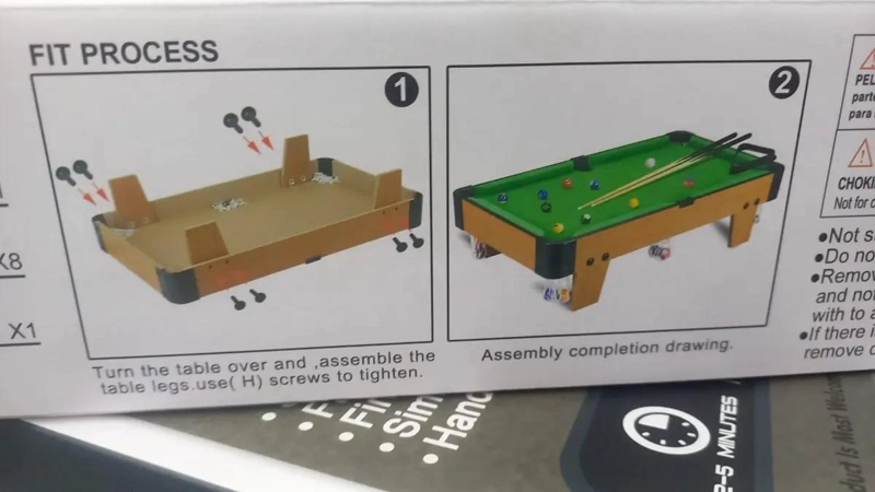 MESA DE BILLAR DE MADERA CON PAÑO PARA NIÑOS - 2