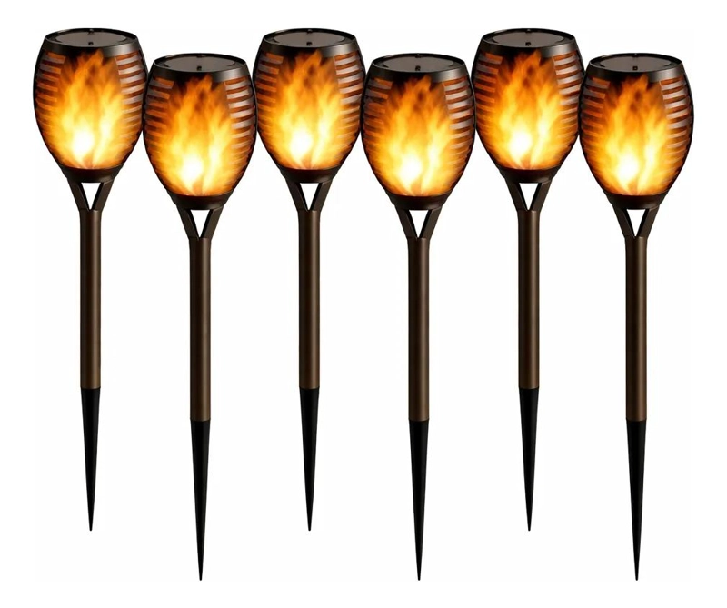 ANTORCHA SOLAR LED PARA JARDIN CON EFECTO LLAMA PACK 6 - 1