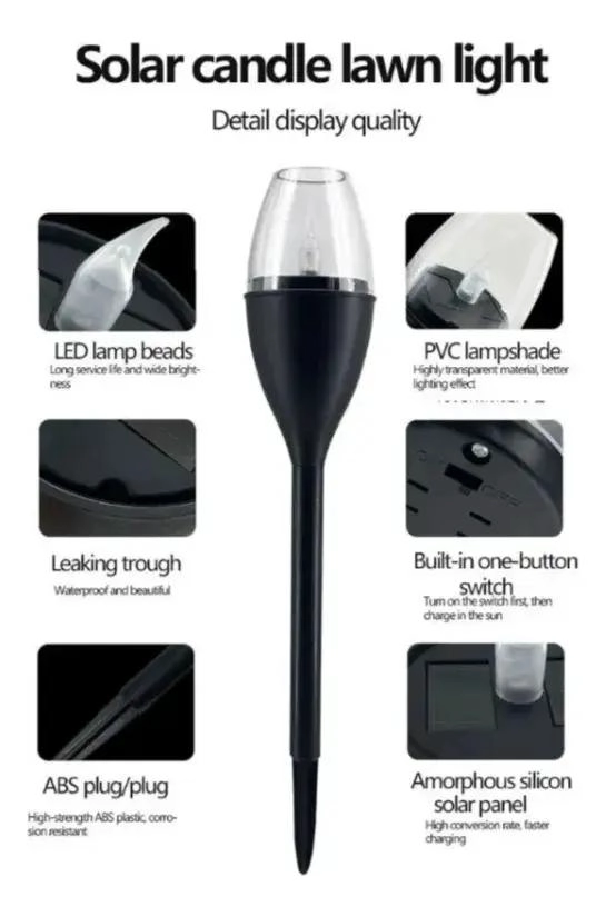 SET 10 FOCOS LED SOLAR CON ESTACA PARA JARDIN - 2