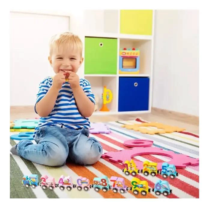 JUEGO DE TREN CON AUTOS MAGNE TICOS EDUCATIVO MONTESSORI - 2