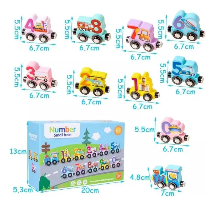 JUEGO DE TREN CON AUTOS MAGNE TICOS EDUCATIVO MONTESSORI - 3