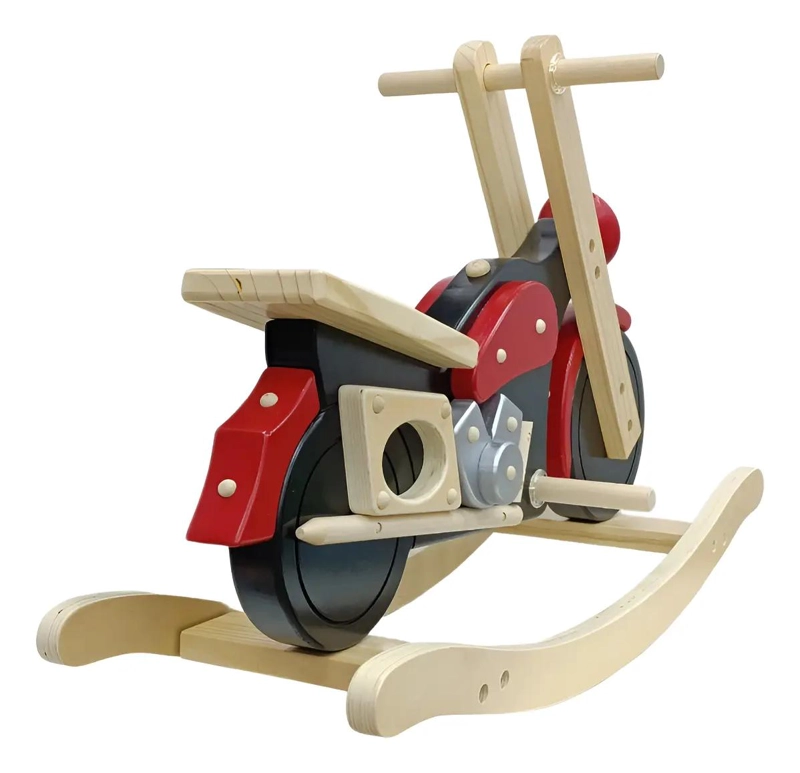 BALANCIN DE MADERA EN FORMA DE MOTOCICLETA PARA BEBE - 1