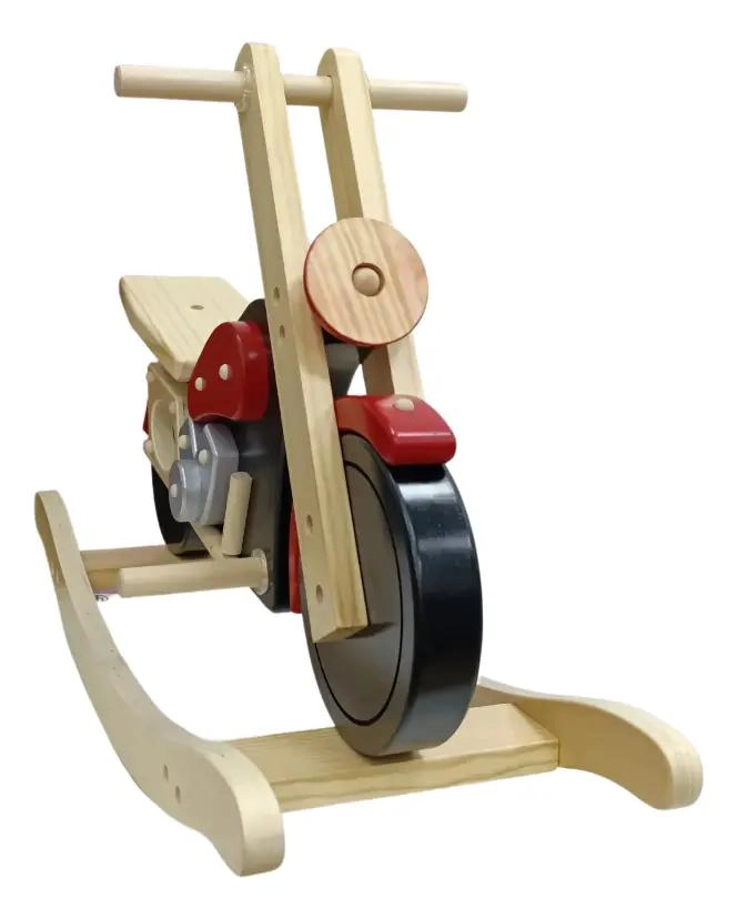BALANCIN DE MADERA EN FORMA DE MOTOCICLETA PARA BEBE - 3