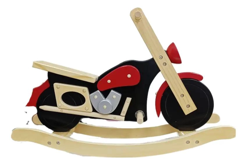 BALANCIN DE MADERA EN FORMA DE MOTOCICLETA PARA BEBE - 4