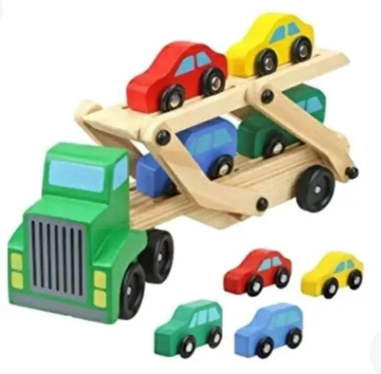 CAMION DE MADERA DIDACTICO CON RAMPA Y AUTOS - 4