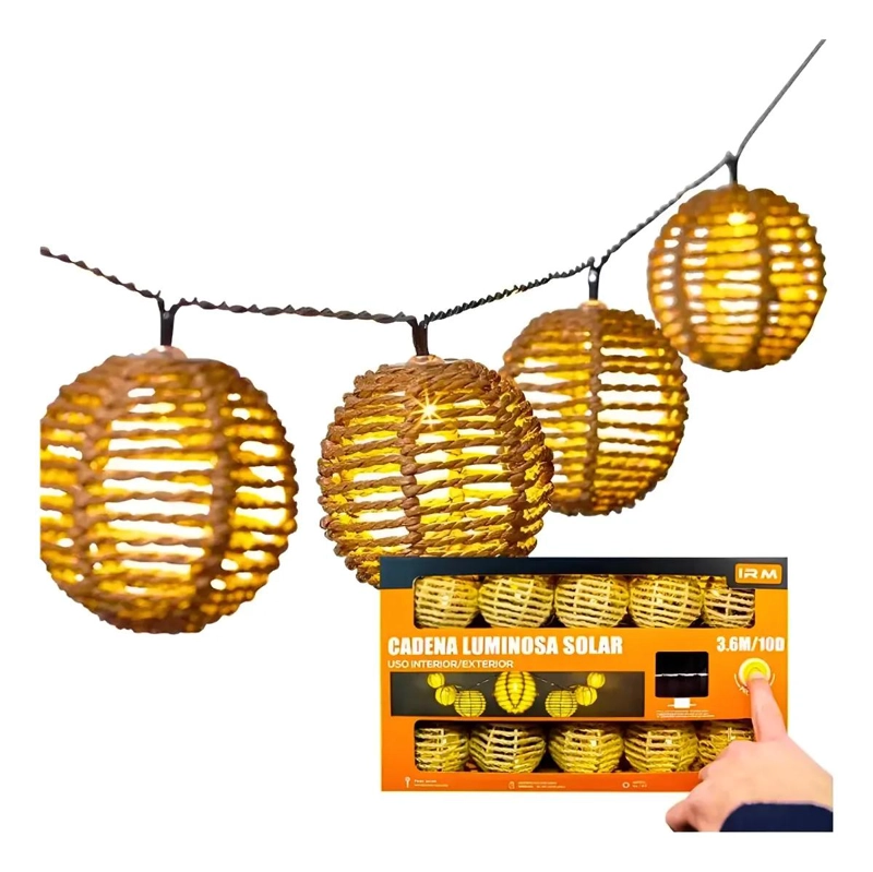 SET CADENA LUMINOSA SOLAR 3.6 M CON PANEL SOLAR - 1