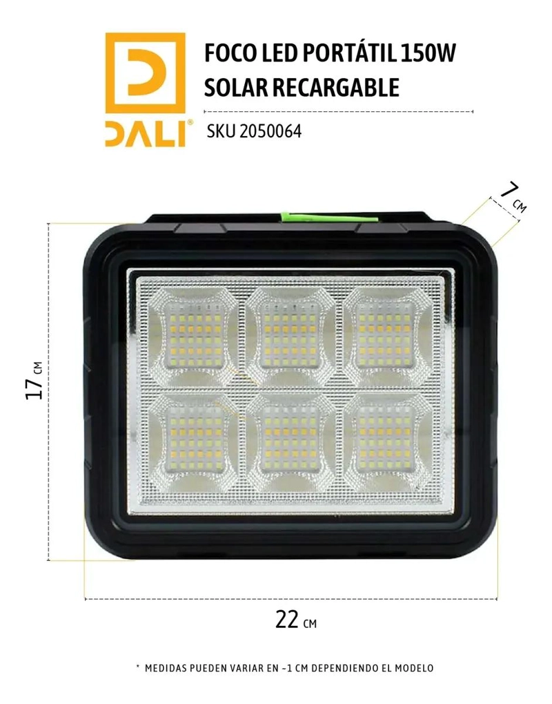 LAMPARA DE EMERGENCIA RECARGABLE CON FOCO SOLAR - 4