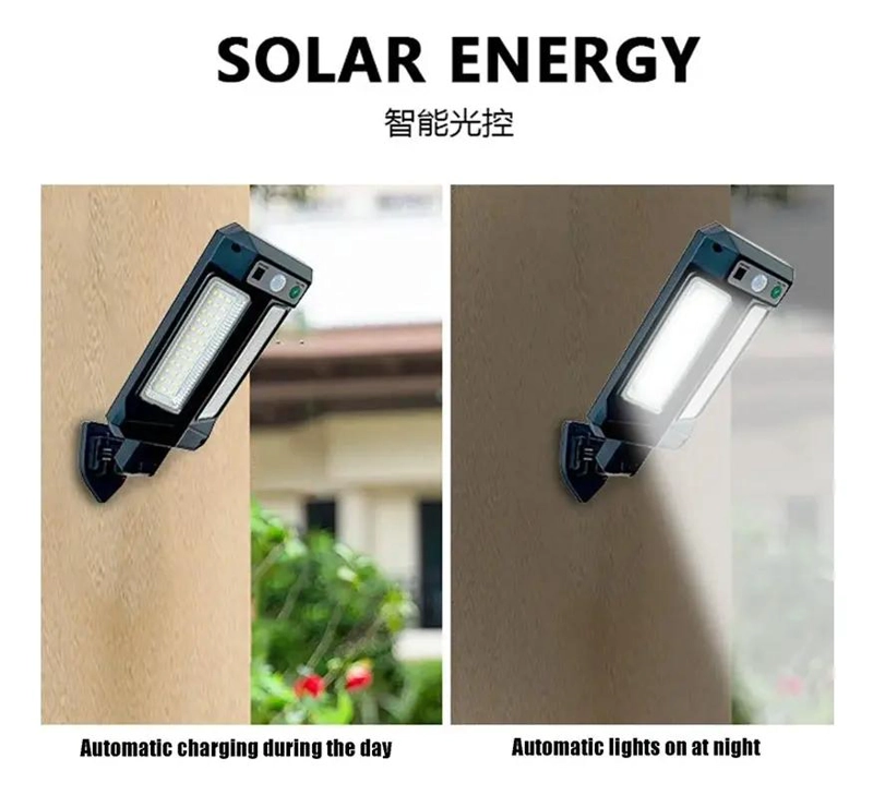 4 FOCOS MINI SOLAR PARA PARED CON SENSOR - 4