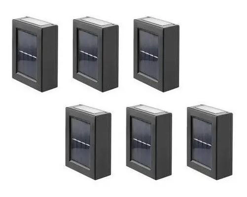 PACK 6 FOCOS LED SOLARES PARA PARED EXTERIOR LUZ CALIDA - 1