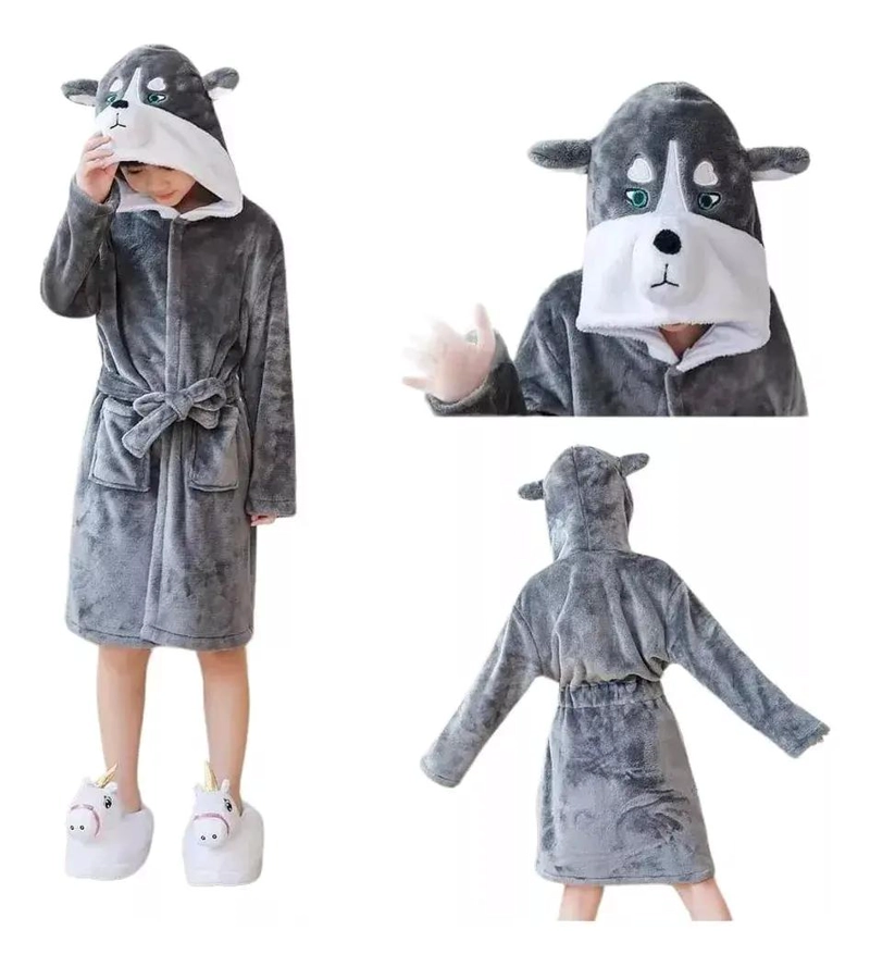 BATA DE BAÑO CON CAPUCHA PARA NIÑOS Y NIÑAS - 2