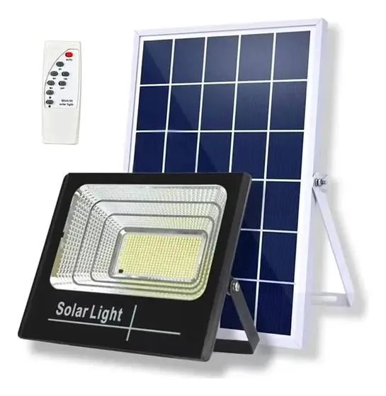 FOCO SOLAR LED BLANCO 100W CON CONTROL REMOTO PARA EXTER - 2