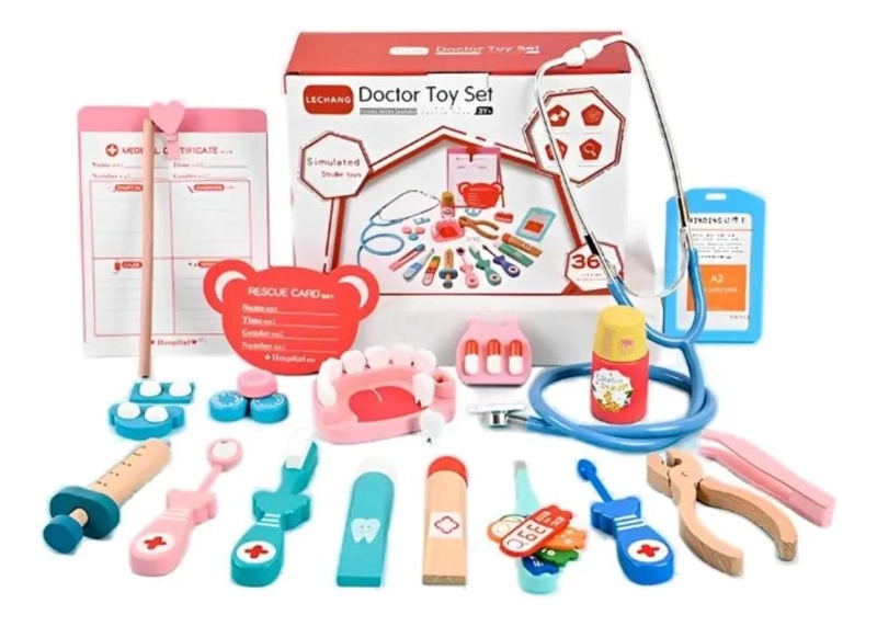 SET JUEGO DE ROLES DOCTOR Y DENTISTA EN MADERA PARA NIÑOS - 1