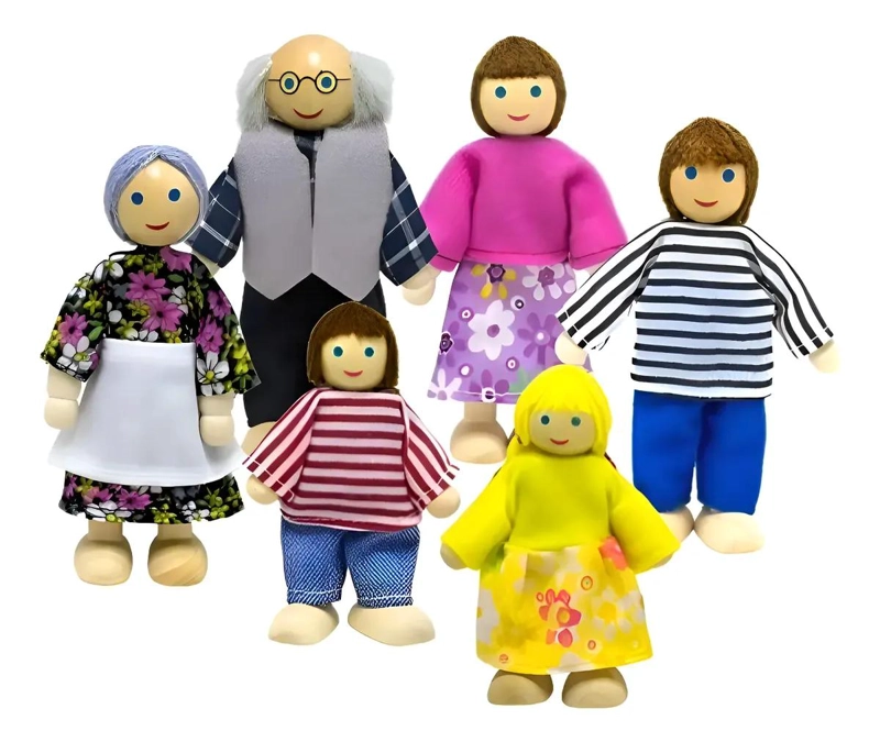 SET 6 MUÑECOS FAMILIA PARA JUEGO DE CASA - 1