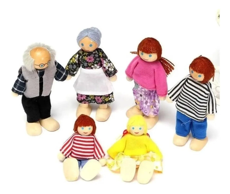 SET 6 MUÑECOS FAMILIA PARA JUEGO DE CASA - 2