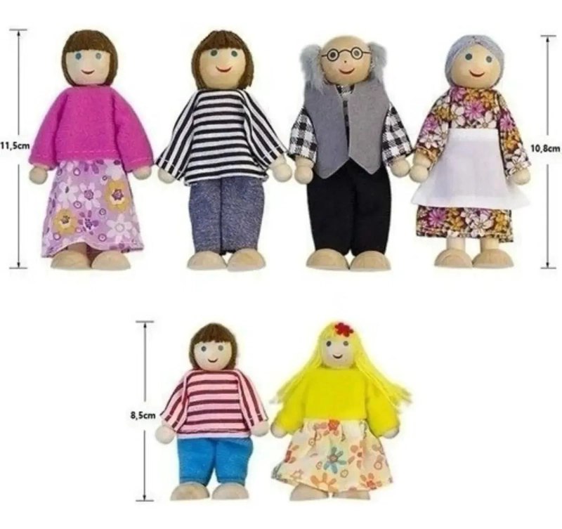 SET 6 MUÑECOS FAMILIA PARA JUEGO DE CASA - 3