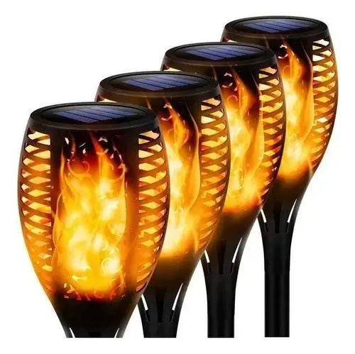 PACK 4 ESTACAS PARA LAMPARAS SOLARES LED NEGRAS - 1