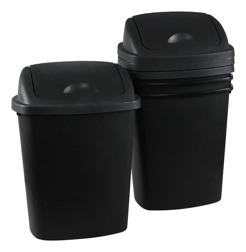 BASURERO PLASTICO 30 LITROS CON TAPA VAIVE N - 2