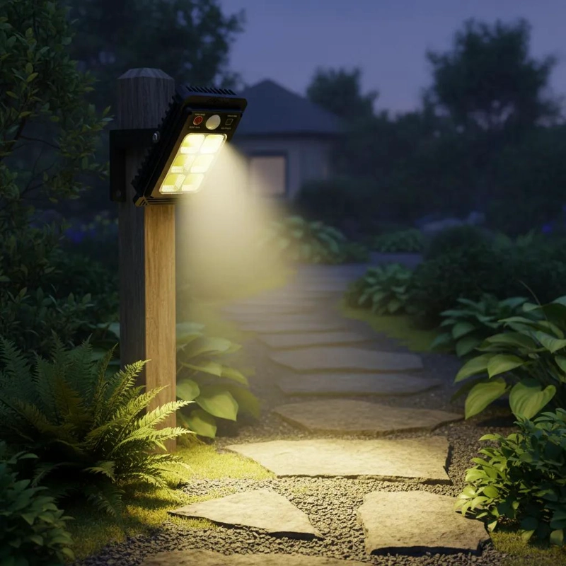 FOCO SOLAR 6 LED CON SENSOR DE MOVIMIENTO PARA EXTERIOR - 4