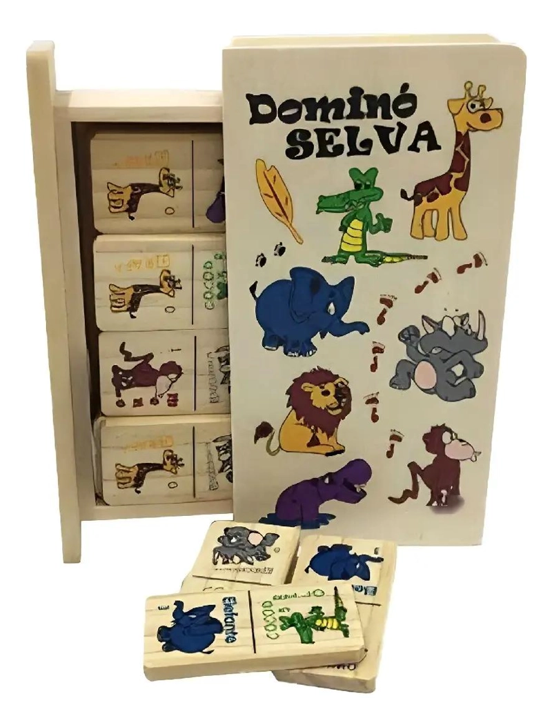 DOMINO DIDACTICO DE MADERA PARA NIÑOS CON ILUSTRACIONES COLORIDAS - 3