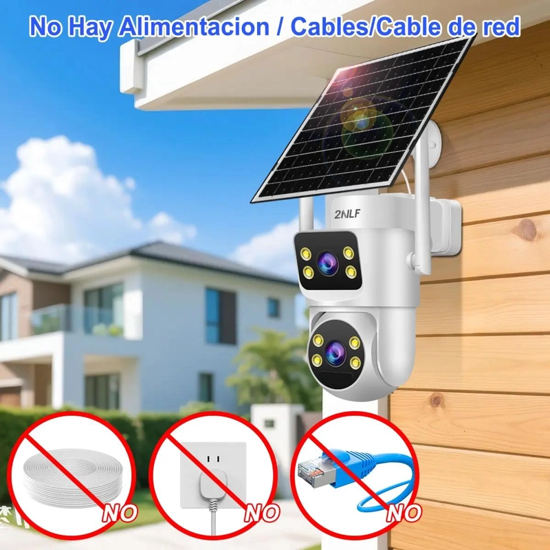 CAMARA DE SEGURIDAD SOLAR WIFI 10MP CON DOBLE LENTE Y DUO - 2