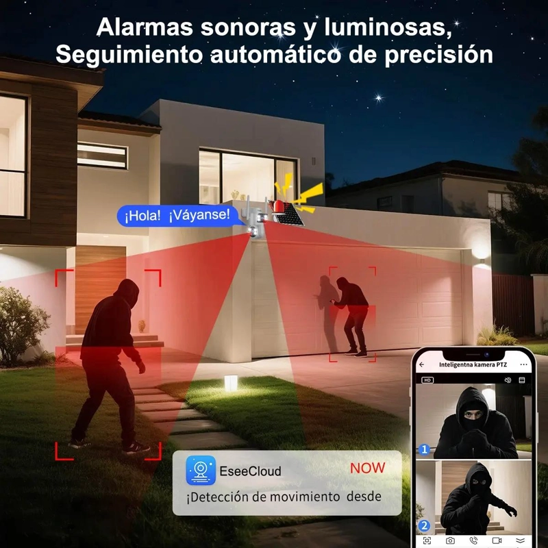 CAMARA DE SEGURIDAD SOLAR WIFI 10MP CON DOBLE LENTE Y DUO - 4