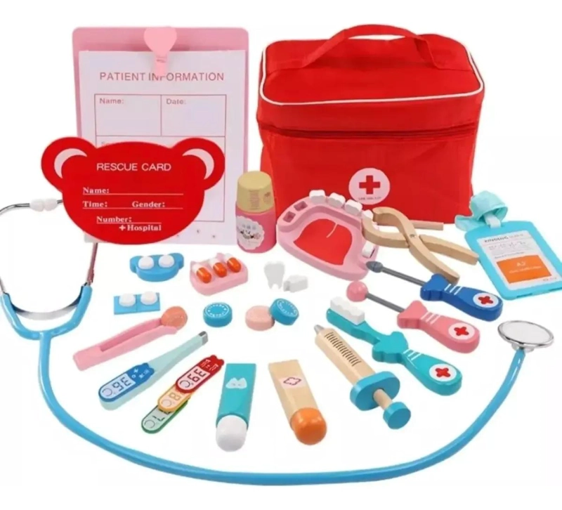SET JUEGO DE ROLES DOCTOR Y DENTISTA DE MADERA - 1