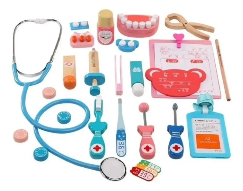 SET JUEGO DE ROLES DOCTOR Y DENTISTA DE MADERA - 3