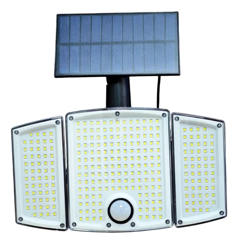 LAMPARA SOLAR LED 3 CABEZALES CON SENSOR - 4