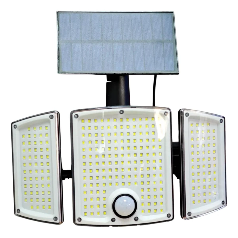 LAMPARA SOLAR LED 3 CABEZALES CON SENSOR - 5
