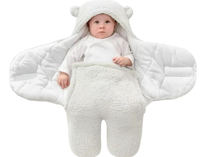 MANTA PARA BEBE  CON OREJITAS DE CONEJITO - 1
