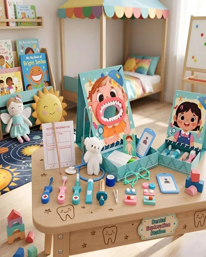 SET DIDACTICO DE MADERA DOCTOR Y DENTISTA PARA NIÑOS - 1