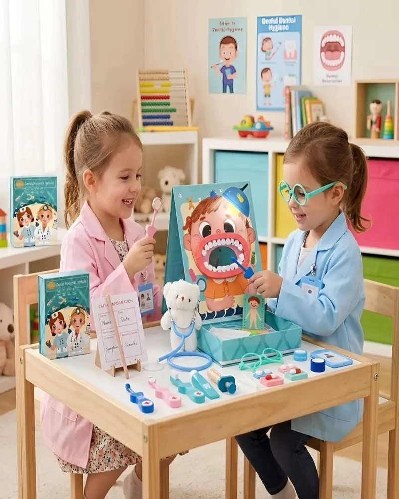 SET DIDACTICO DE MADERA DOCTOR Y DENTISTA PARA NIÑOS - 2