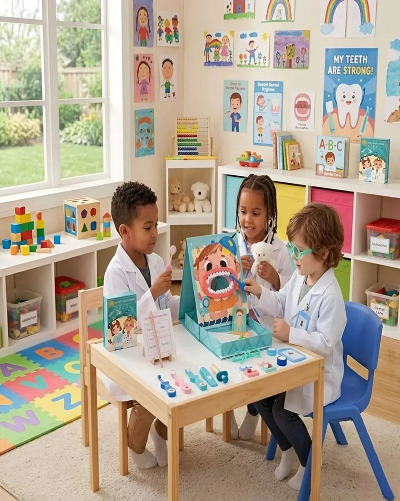 SET DIDACTICO DE MADERA DOCTOR Y DENTISTA PARA NIÑOS - 4