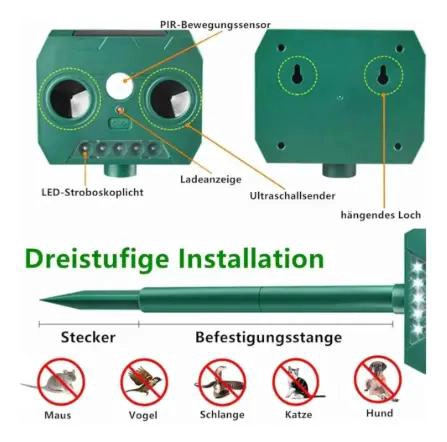 REPELENTE ULTRASONICO SOLAR PARA ROEDORES Y CONEJOS - 5