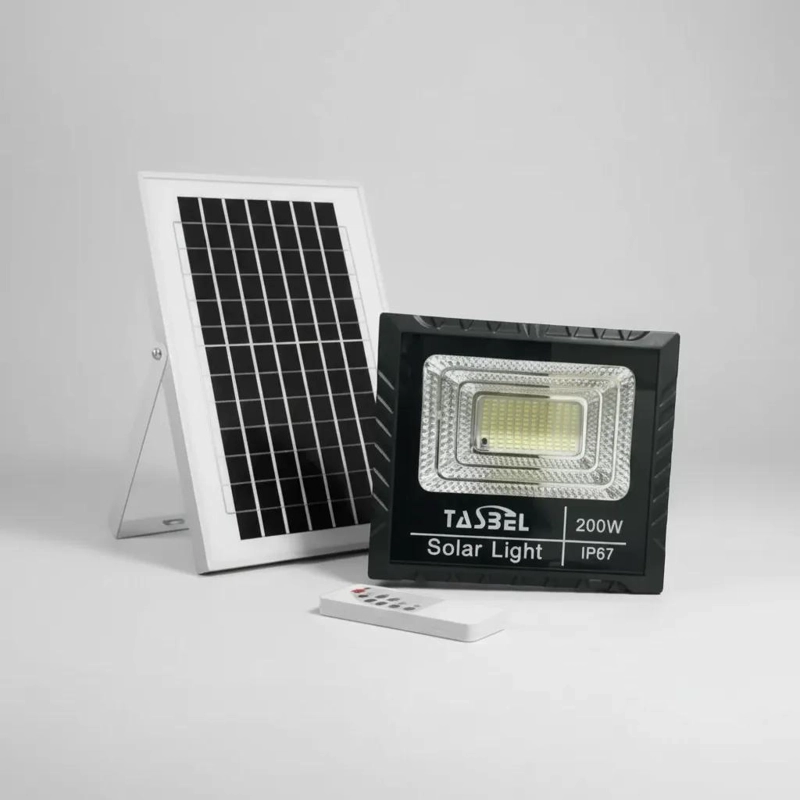 FOCO REFLECTOR SOLAR 200W CON CONTROL Y PANEL - 1