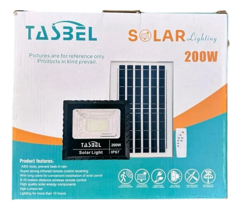 FOCO REFLECTOR SOLAR 200W CON CONTROL Y PANEL - 2
