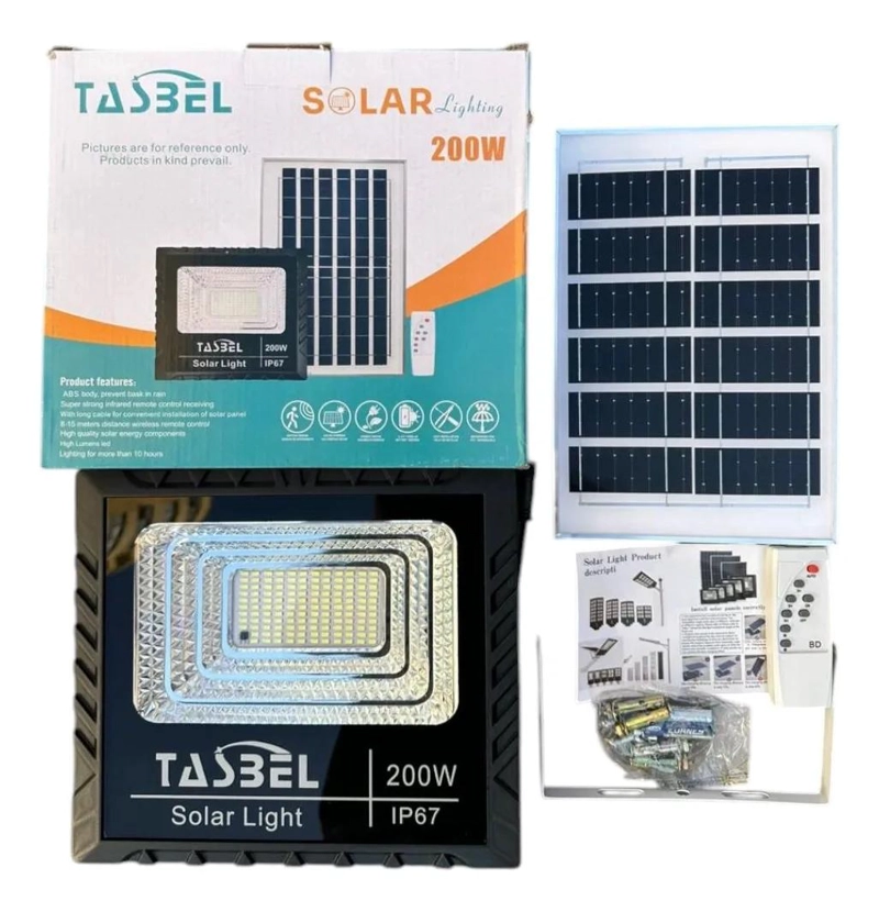 FOCO REFLECTOR SOLAR 200W CON CONTROL Y PANEL - 3
