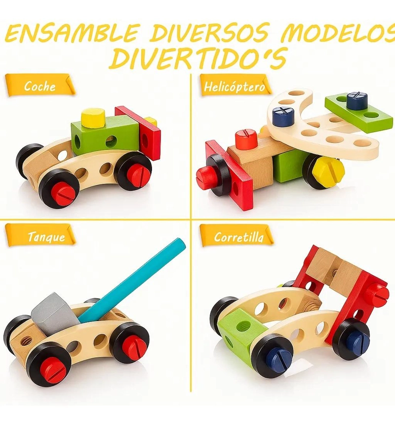 CAJA DE HERRAMIENTAS INFANTIL DE MADERA 36 PIEZAS - 2