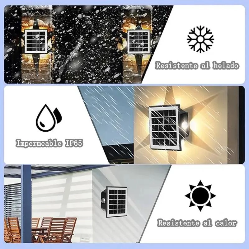 FOCO SOLAR DE PARED HEXAGONAL PARA JARDIN 2 UNIDADES - 4