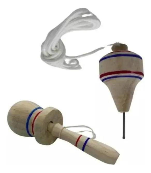 PACK JUEGOS TIPICOS CHILENOS TROMPO Y EMBOQUE DE MADERA - 1