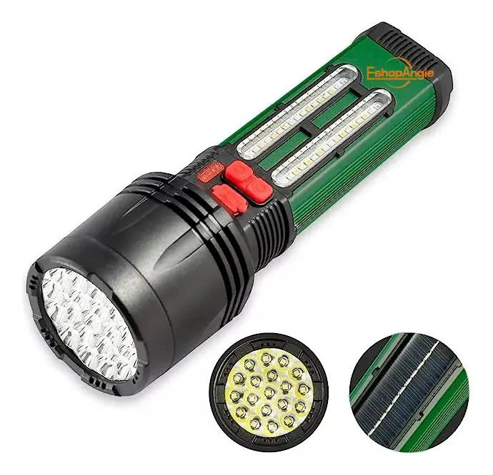 LINTERNA TACTICA RECARGABLE SOLAR USB LUZ BLANCA - 1
