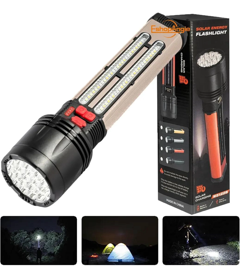 LINTERNA TACTICA RECARGABLE SOLAR USB LUZ BLANCA - 2